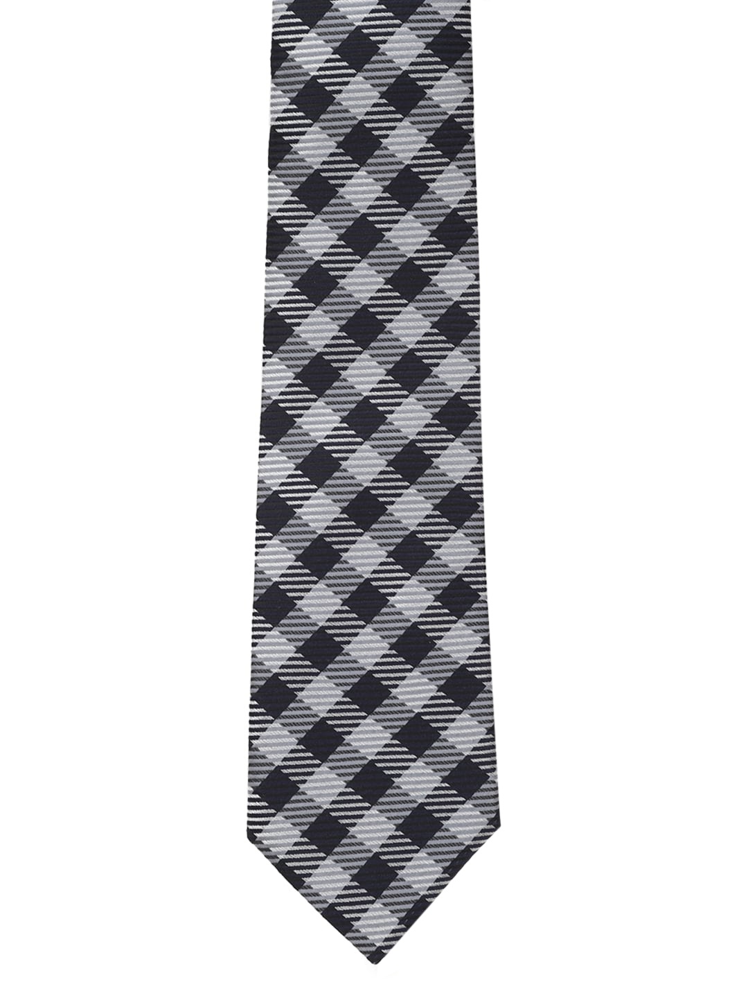 Peter England Men Grey & Black Checked Accessory Gift Set