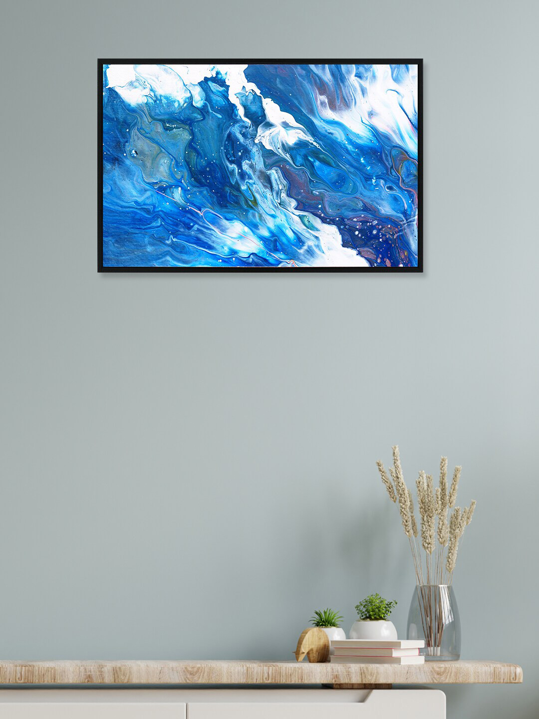 

nest ART Blue & White Abstract Painting Framed Wall Art