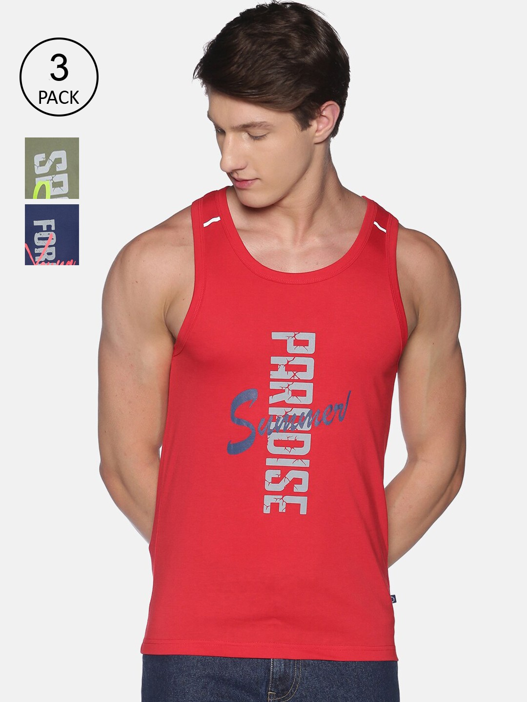 

Dollar Men Pack Of 3 Assorted Tank Innerwear Vests