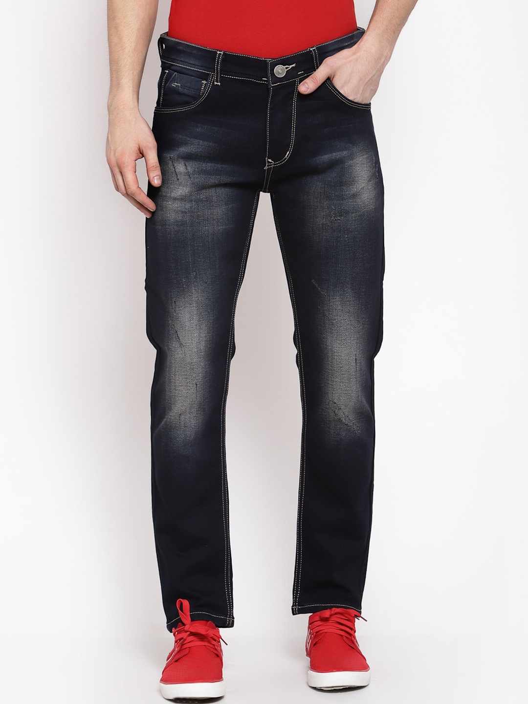 

FEVER Men Blue Slim Fit Heavy Fade Stretchable Jeans