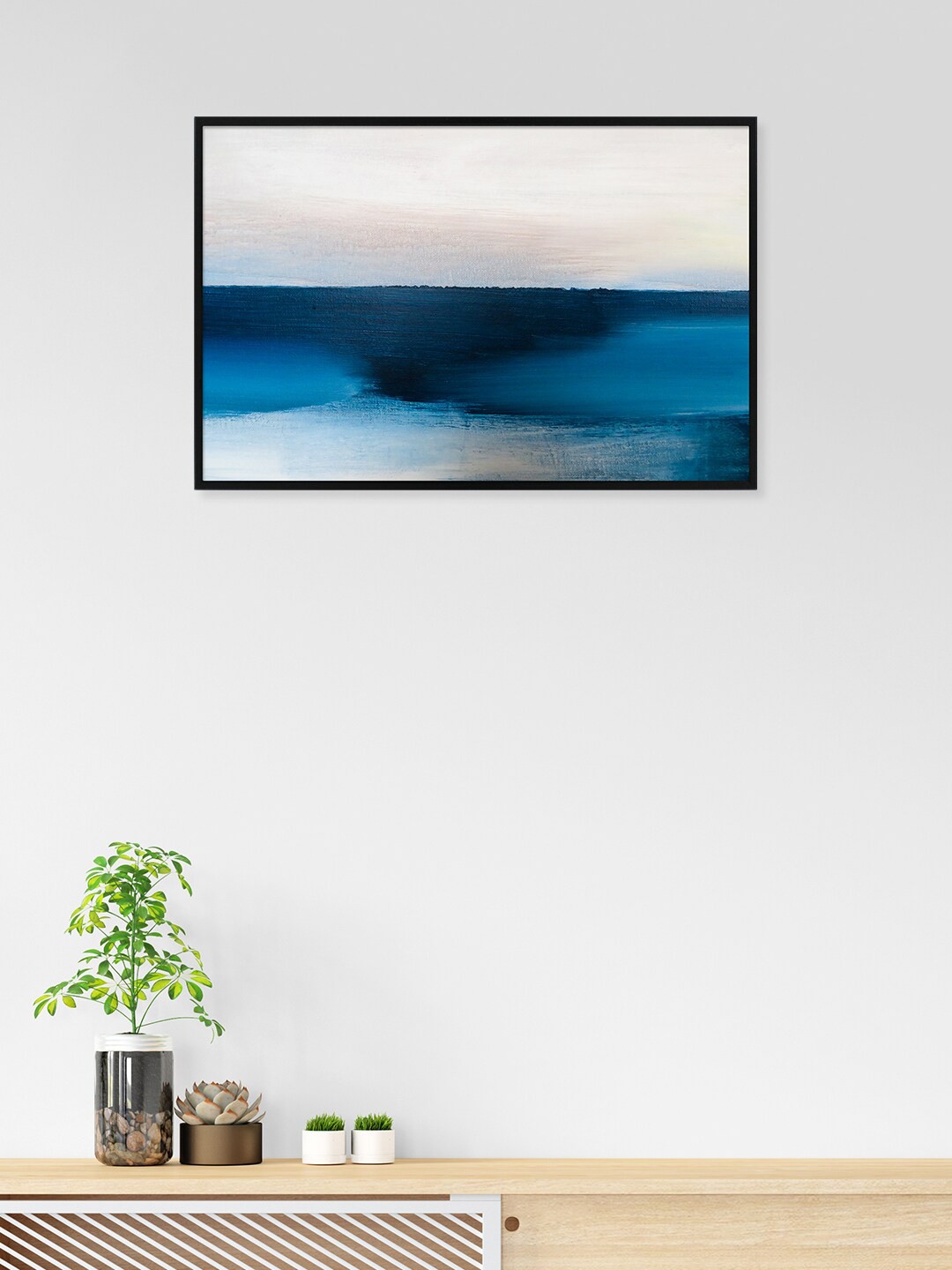 

nest ART White & Blue Abstract Painting Framed Wall Art