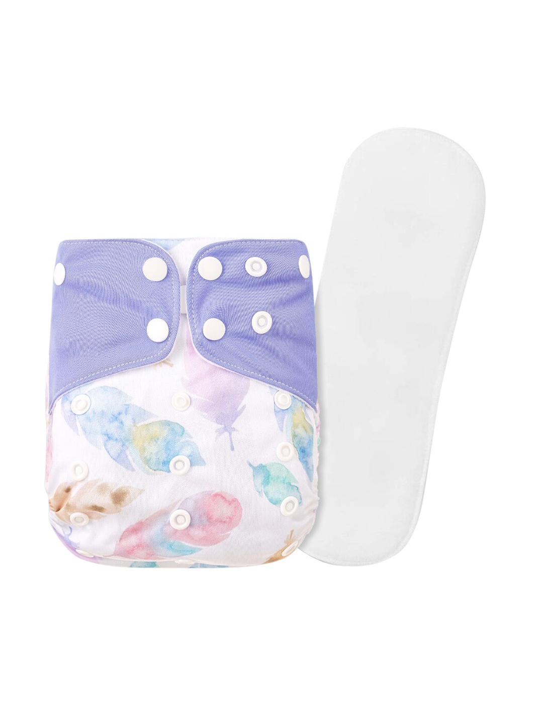 

GUCHIGU Unisex Kids White & Blue Printed Soft Baby Cloth Washable Diapers