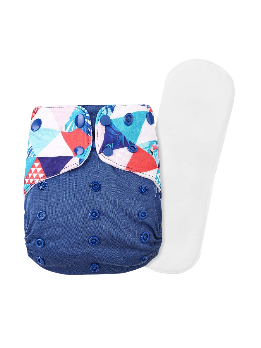 

GUCHIGU Kids Blue & White Printed Waterproof Baby Cloth Washable Diapers