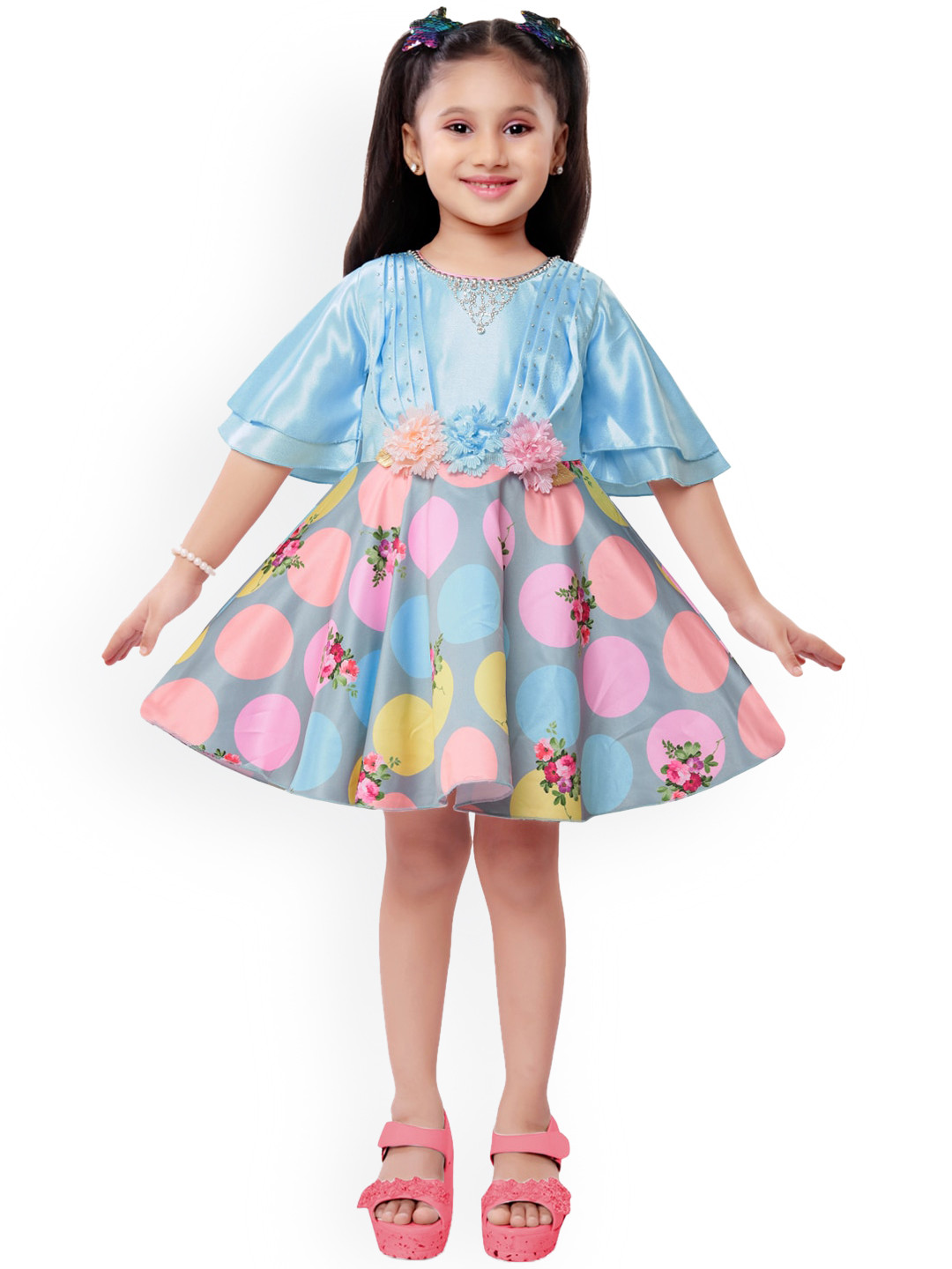 

Wish Karo Blue Satin Dress