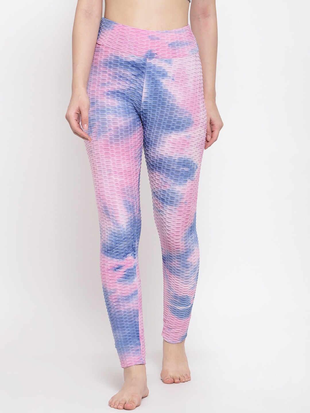 

iki chic Women Pink & Blue Tie & Dye Tights