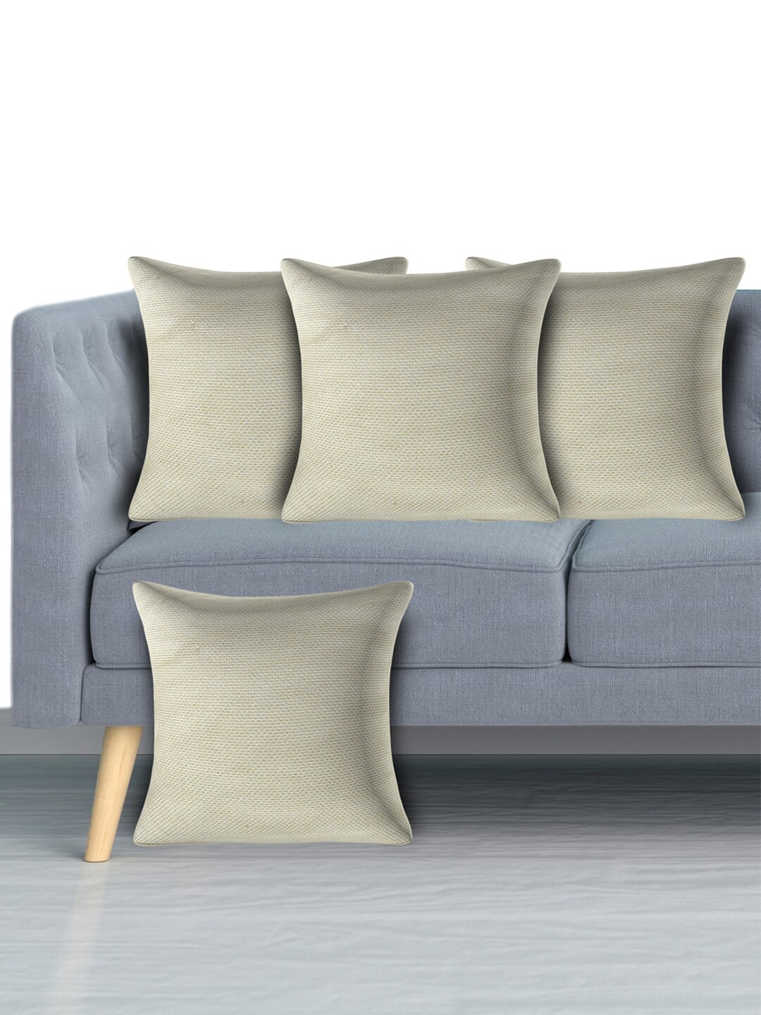 

Kuber Industries Cream Set of 4 Square Cushion Covers