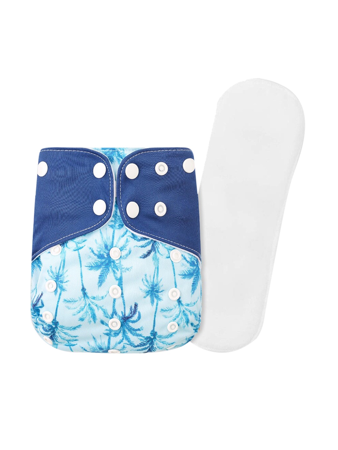 

GUCHIGU Infant Kids Blue & White Printed Cloth Washable Diapers