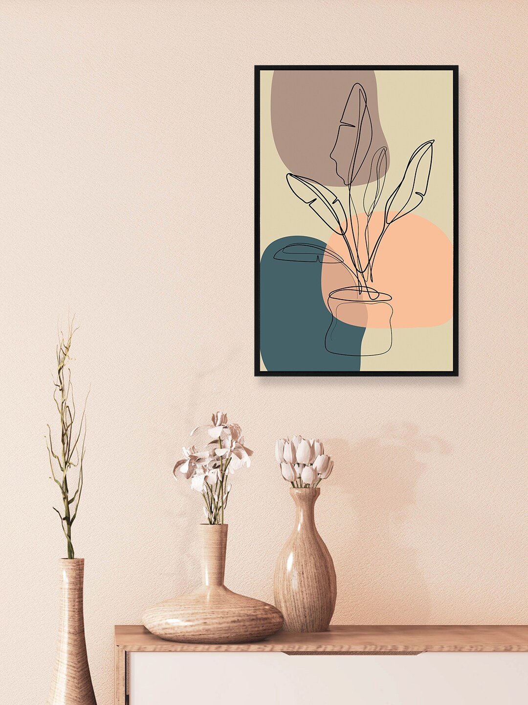 

nest ART Black & Teal Blue Abstract Painting Wall Art