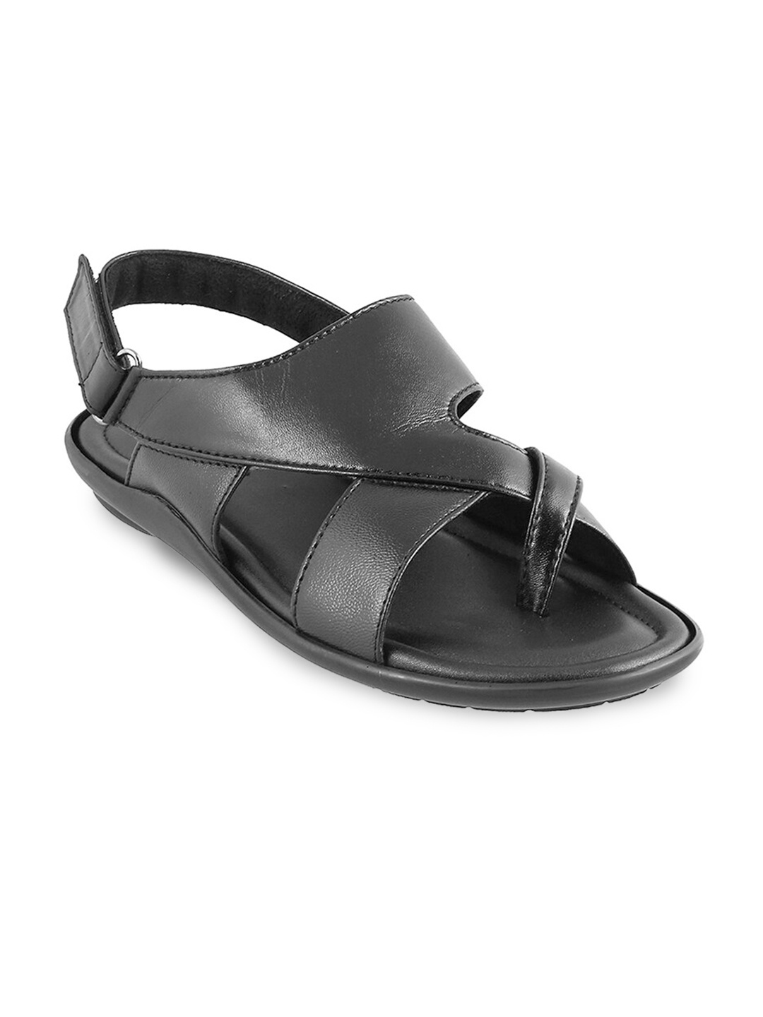 

Mochi Men Black Leather Comfort Sandals