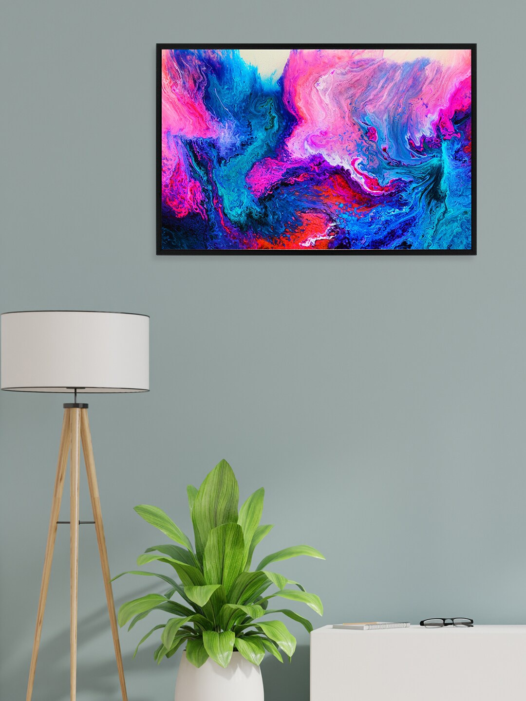 

nest ART Blue & Pink Abstract Painting Framed Wall Art