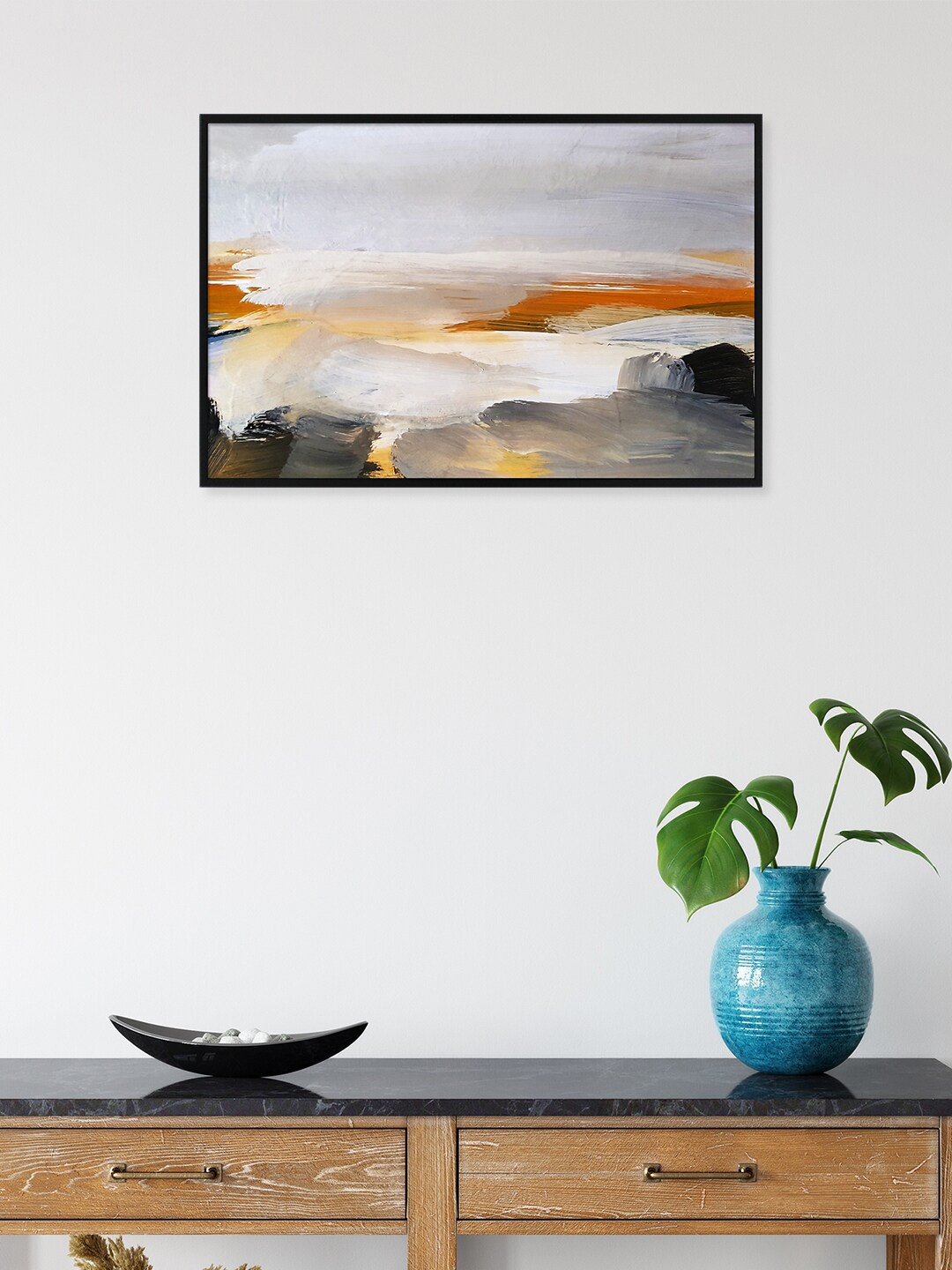 

nest ART Black & White Abstract Framed Painting Wall Art