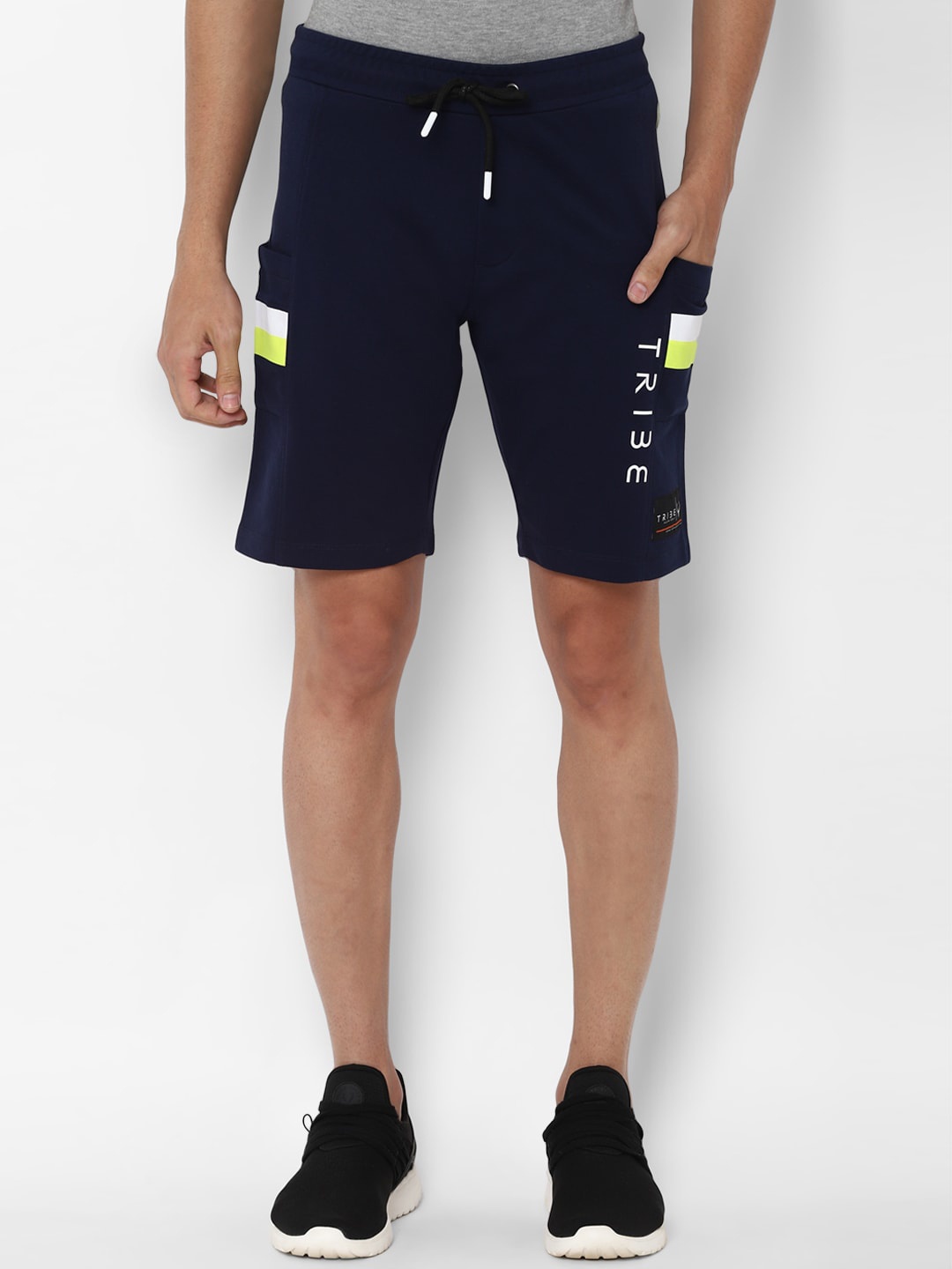 

Allen Solly Tribe Men Navy Blue Solid Slim Fit Regular Shorts