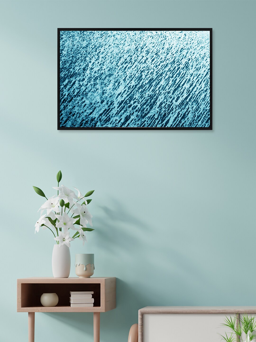 

nest ART Blue Abstract Painted Framed Wall Art