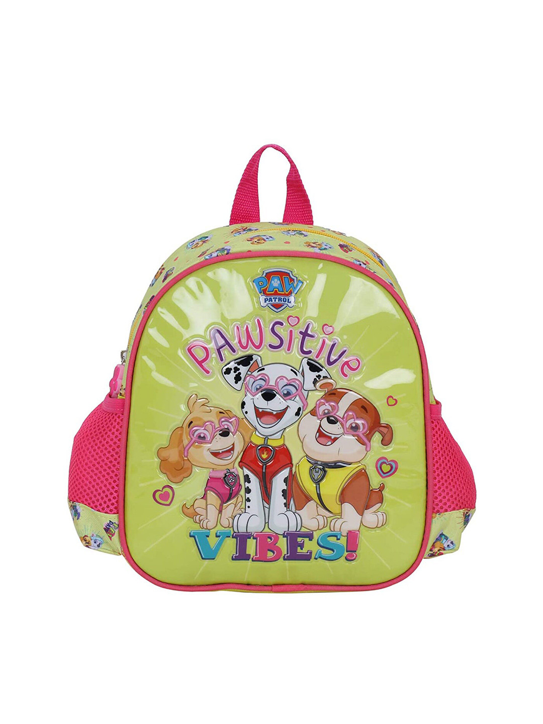

PAW PATROL Kids Lime Green & Pink Graphic Backpack