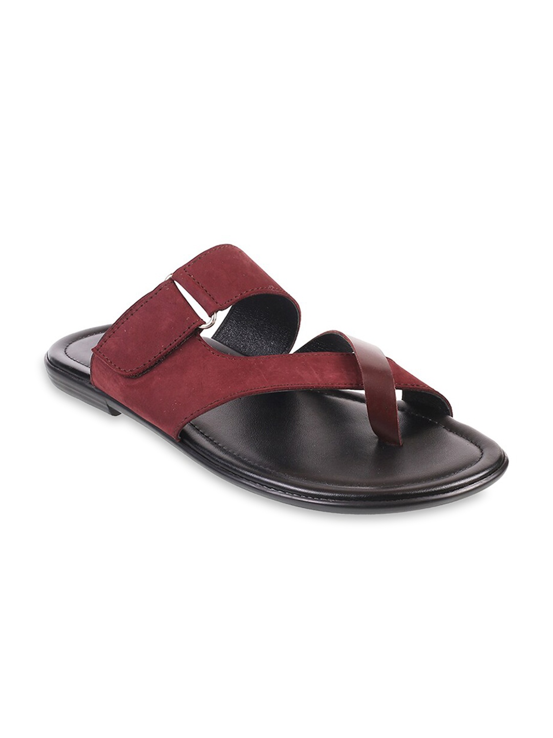 

Mochi Men Maroon & Black Ethnic Comfort Sandals