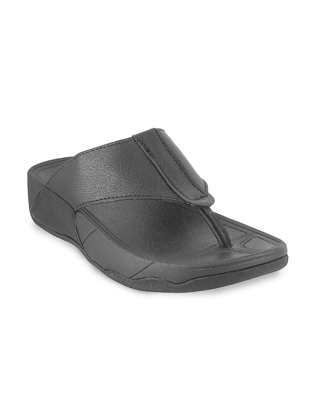 

Mochi Men Black Leather Comfort Sandals