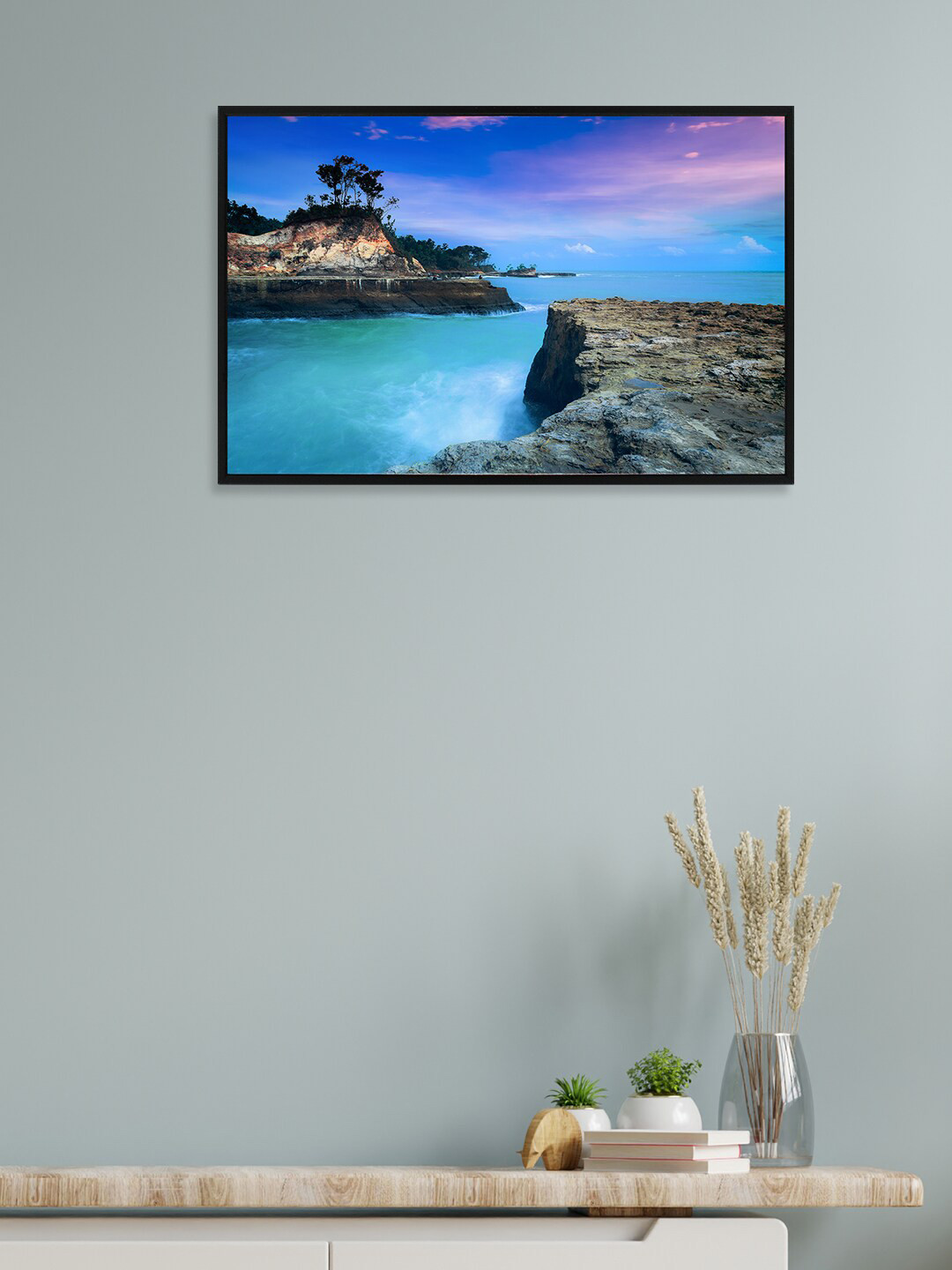 

nest ART Blue & Grey Beautiful Scenery Painting Framed Wall Art