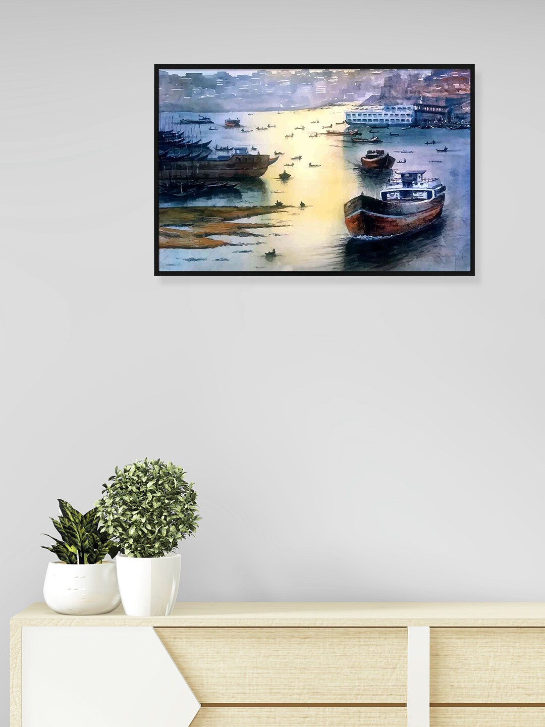 

nest ART Yellow & Blue Sailor Boat Wall Painting