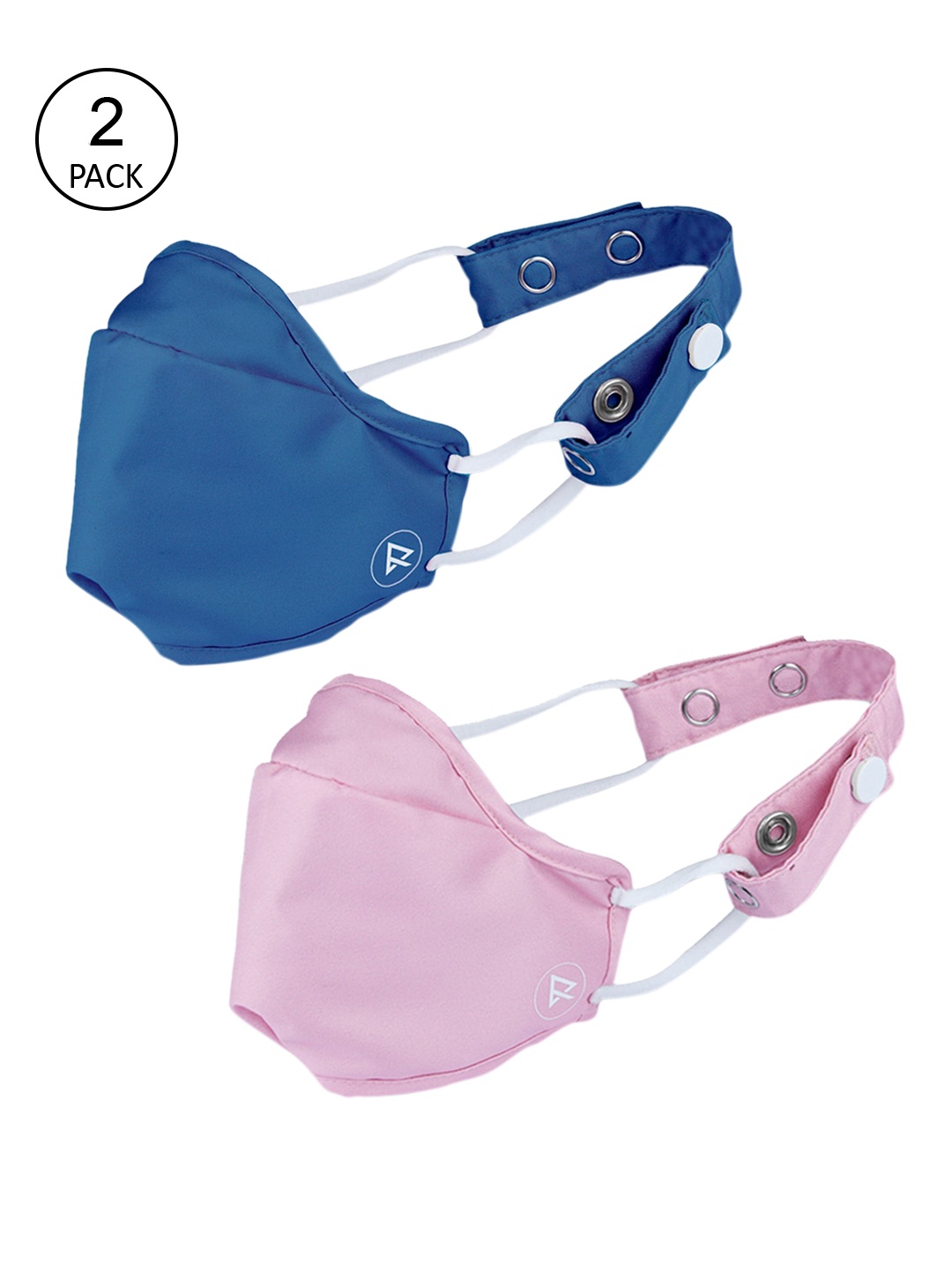 

ZERO RISQUE Unisex Pack Of 2 Solid Reusable New Pro Cloth Masks, Pink