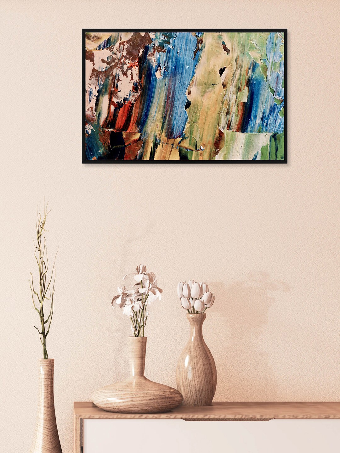 

nest ART Blue & Beige Abstract Framed Wall Art
