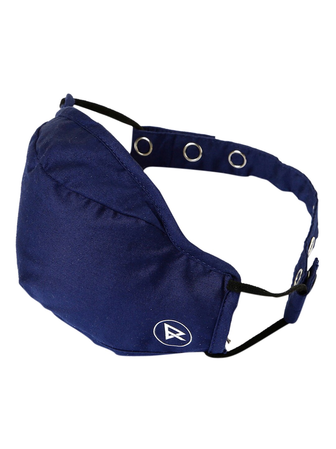 

ZERO RISQUE Solid 3-Ply Reusable Cloth Mask With Headband Adjuster, Navy blue