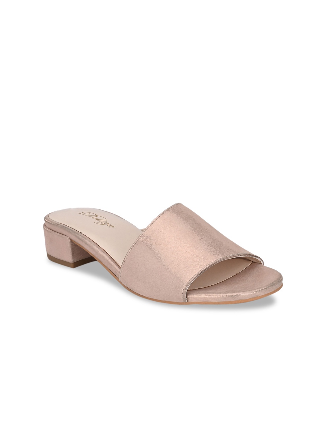 

Delize Women Gold Block Mules