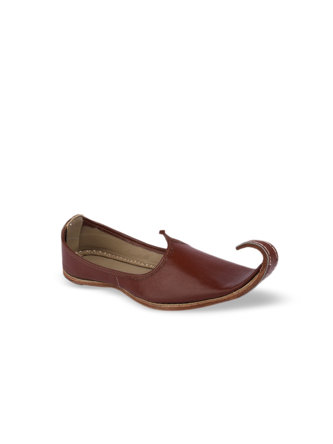 

DESI COLOUR Men Brown Leather Mojaris