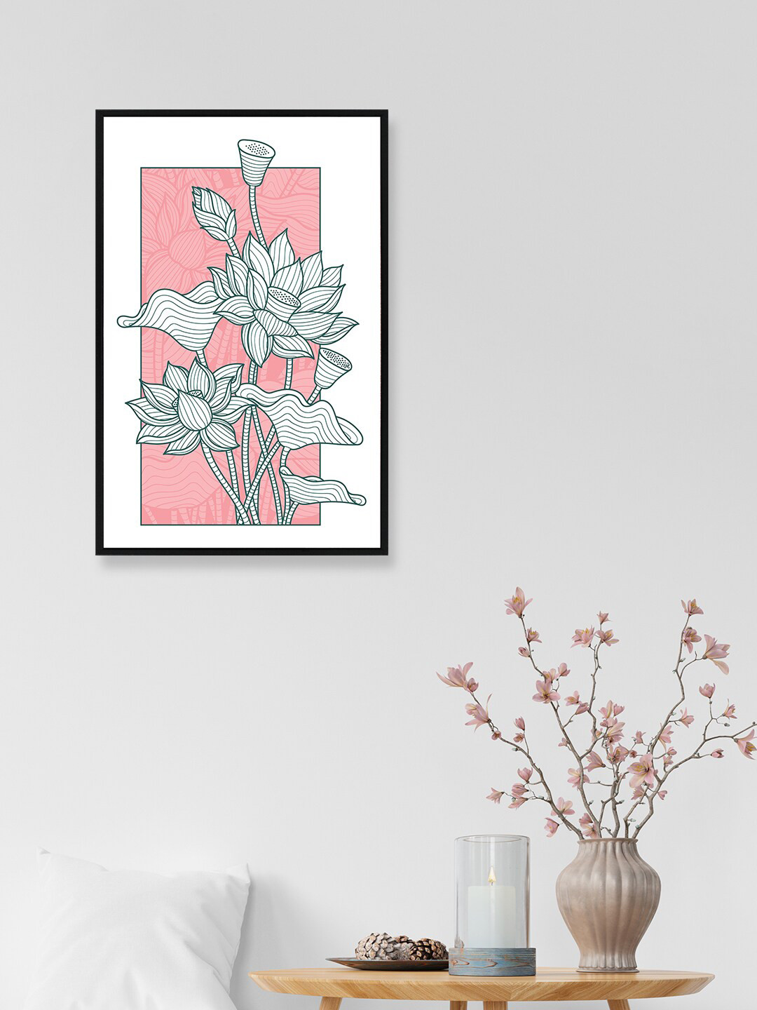 

nest ART Pink & Green Floral Painting Framed Wall Art