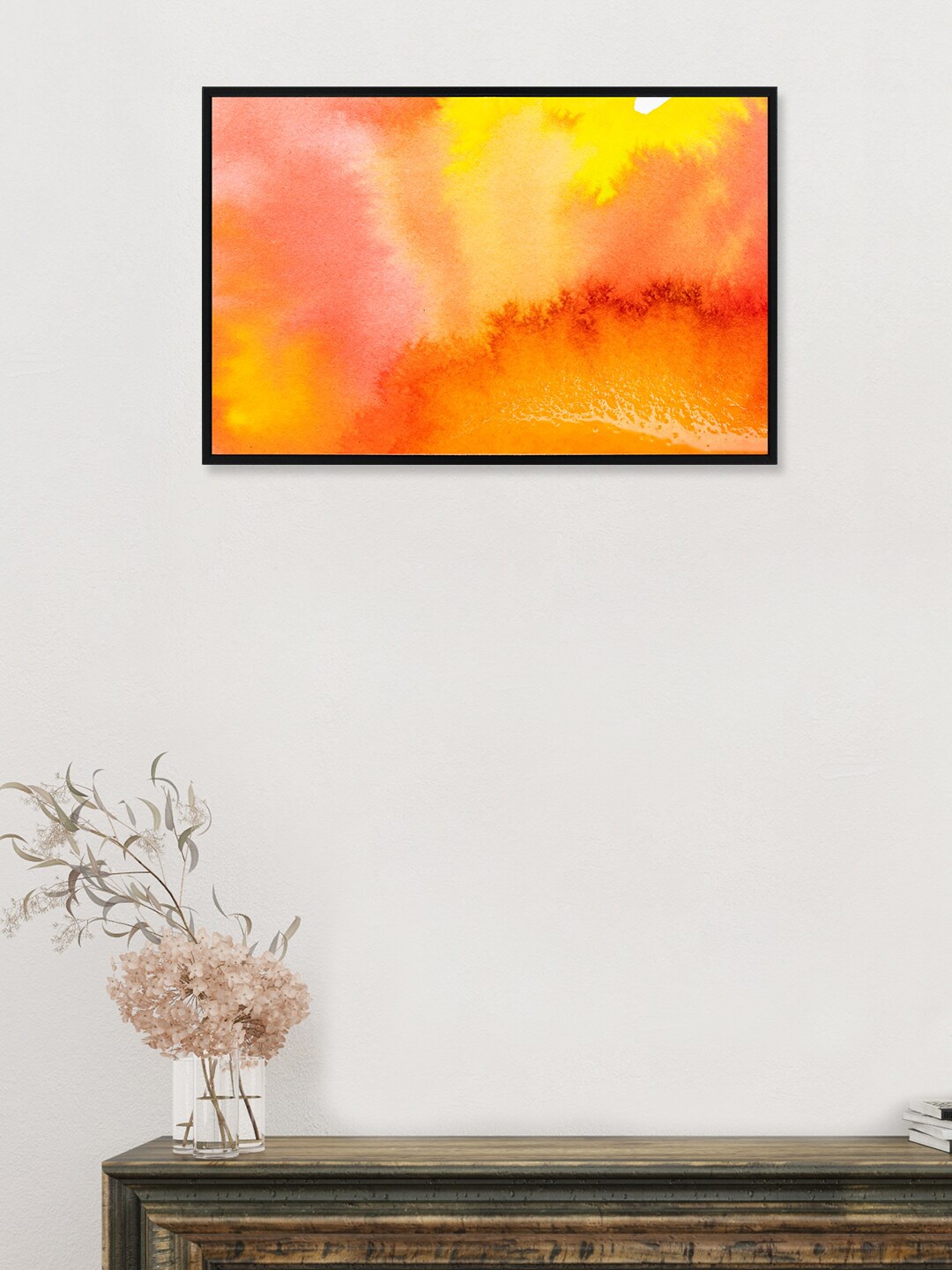

nest ART Black & Yellow Abstract Painting Framed Wall Art
