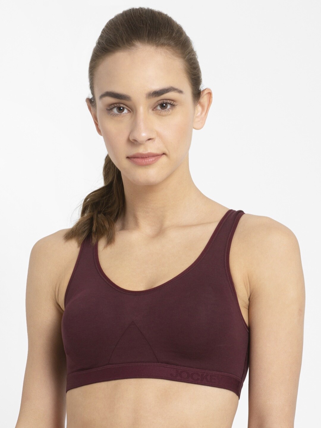 

Jockey Maroon Workout Bra Full Coverage