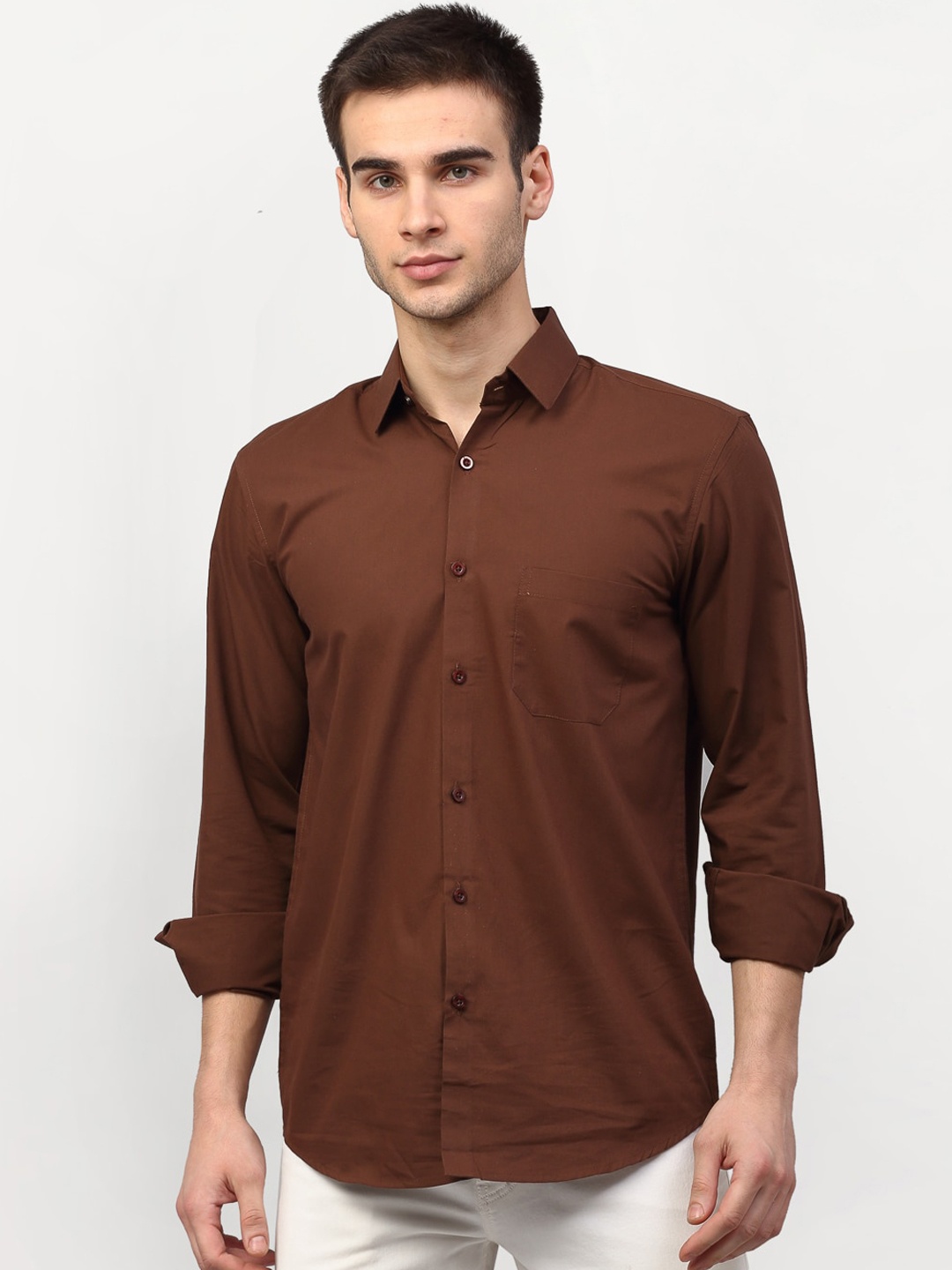

JAINISH Men Coffee Brown Casual Shirt