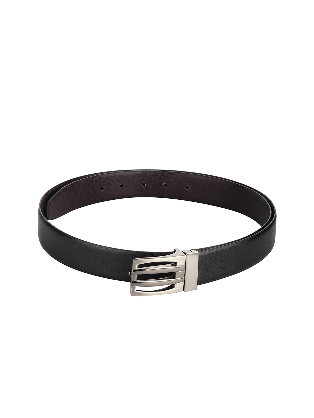 Kastner Men Black & Brown Textured Reversible Belt