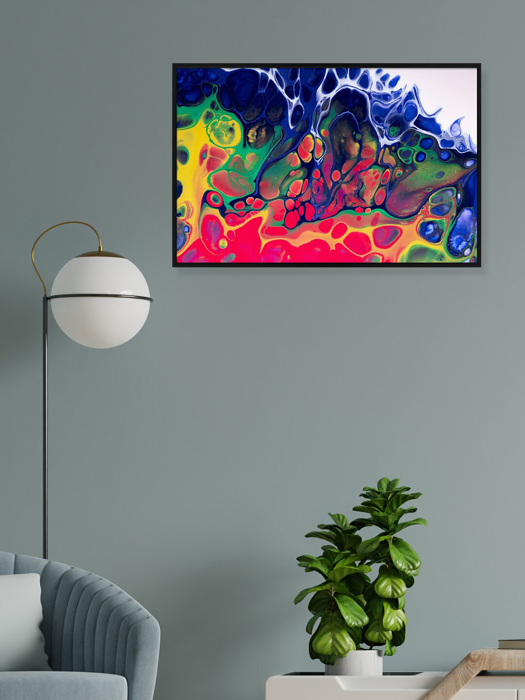 

nest ART Multicoloured Abstract Painting Framed Wall Art, Orange