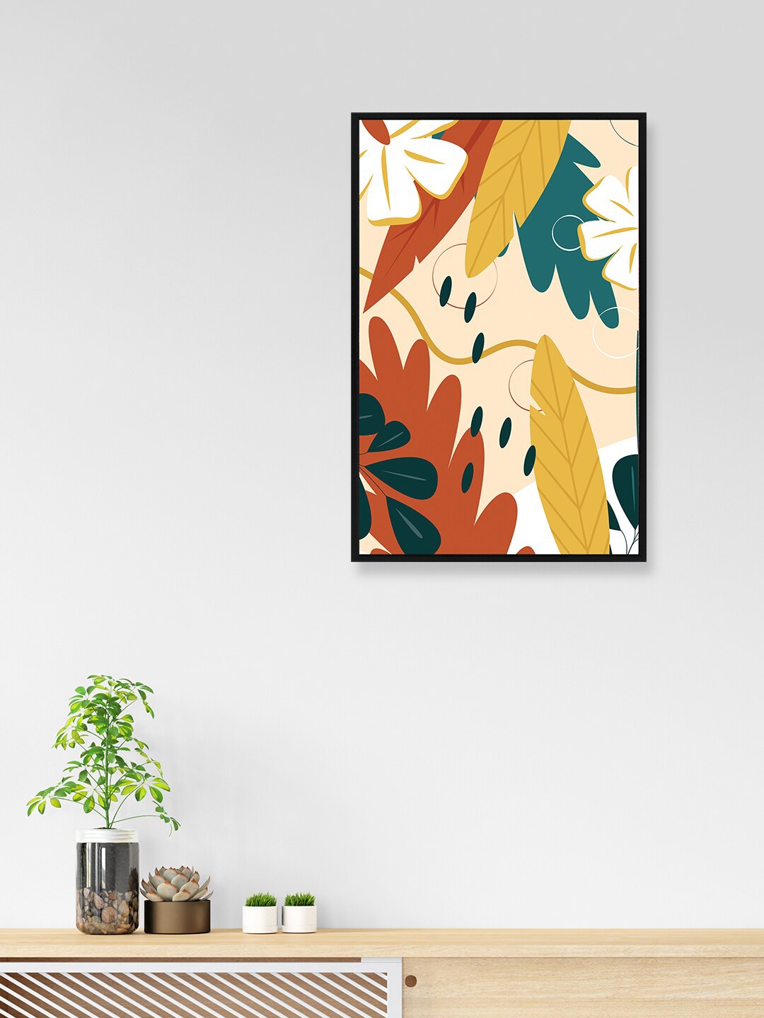 

nest ART Black & Brown Floral Painted Framed Wall Art