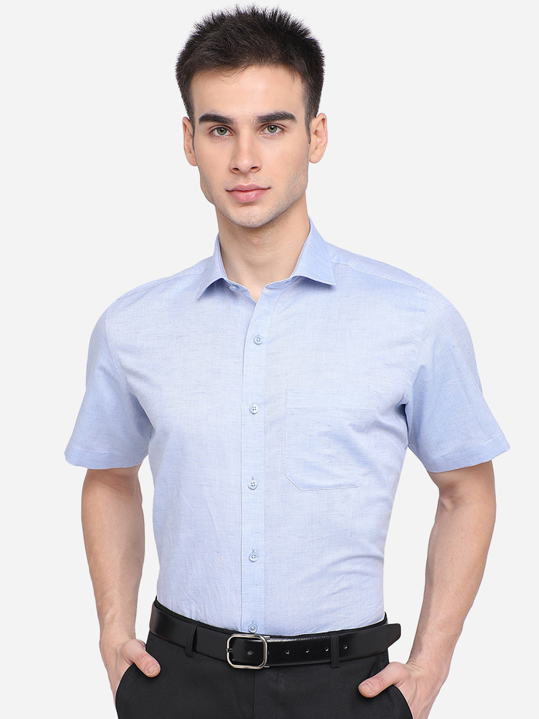 

JADE BLUE Men Blue Casual Cotton Shirt