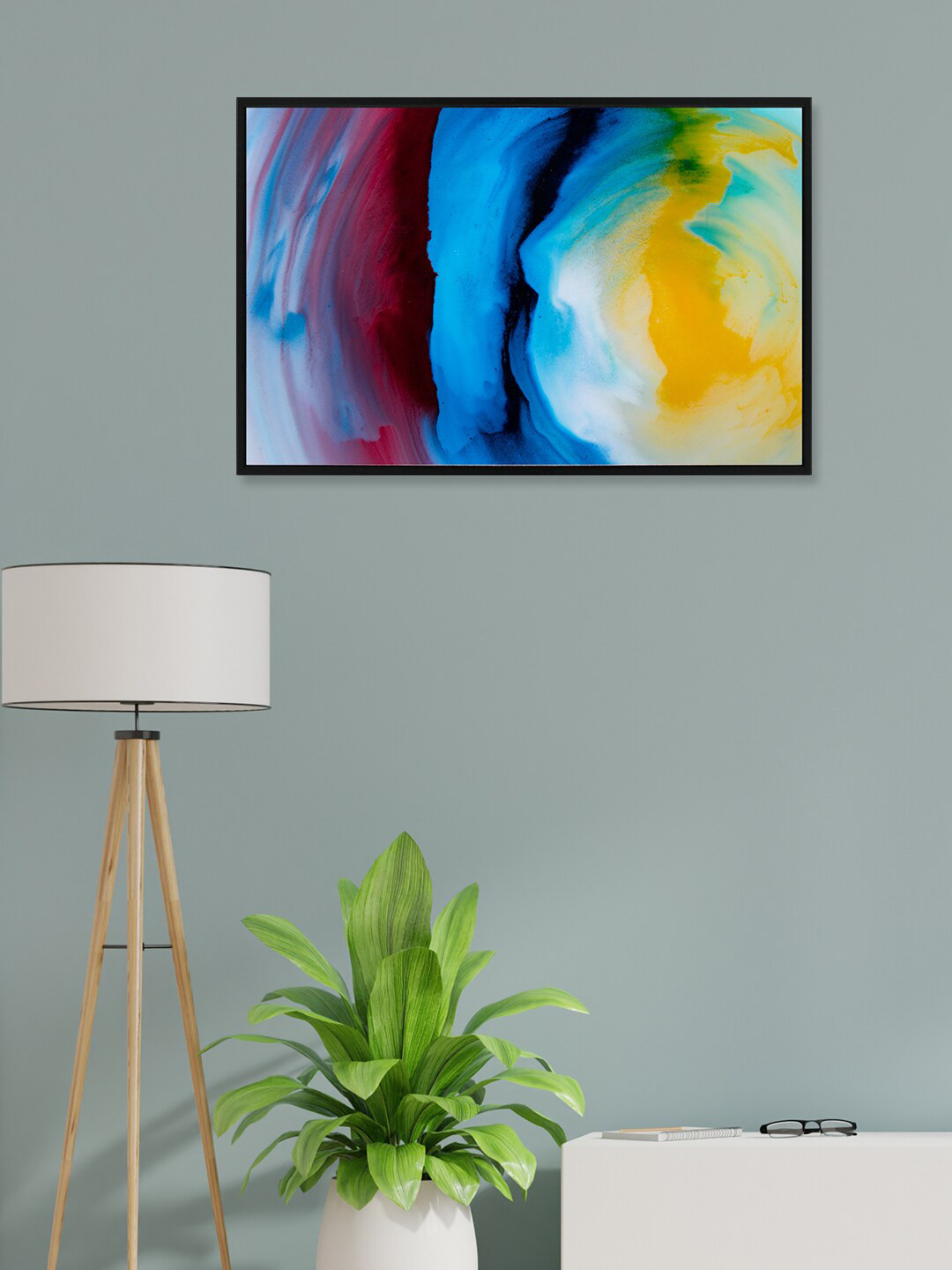 

nest ART Blue & Yellow Abstract Painting Framed Wall Art
