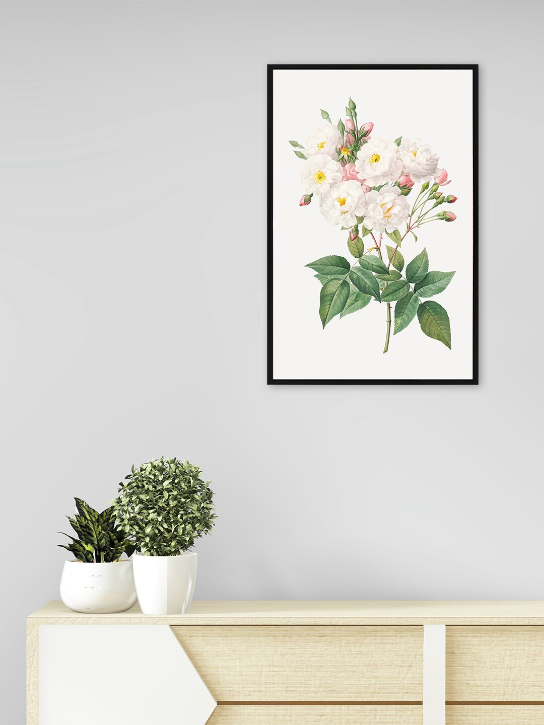 

nest ART White & Green Flowers Framed Wall Art