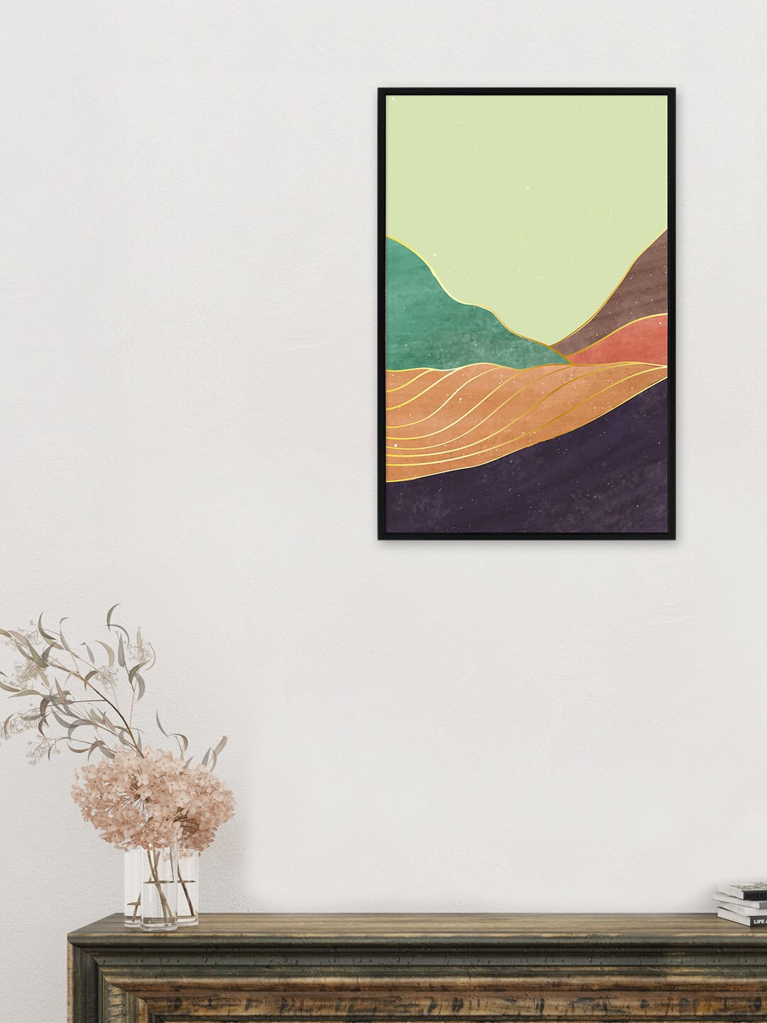 

nest ART Orange & Green Abstract Painting Framed Wall Art