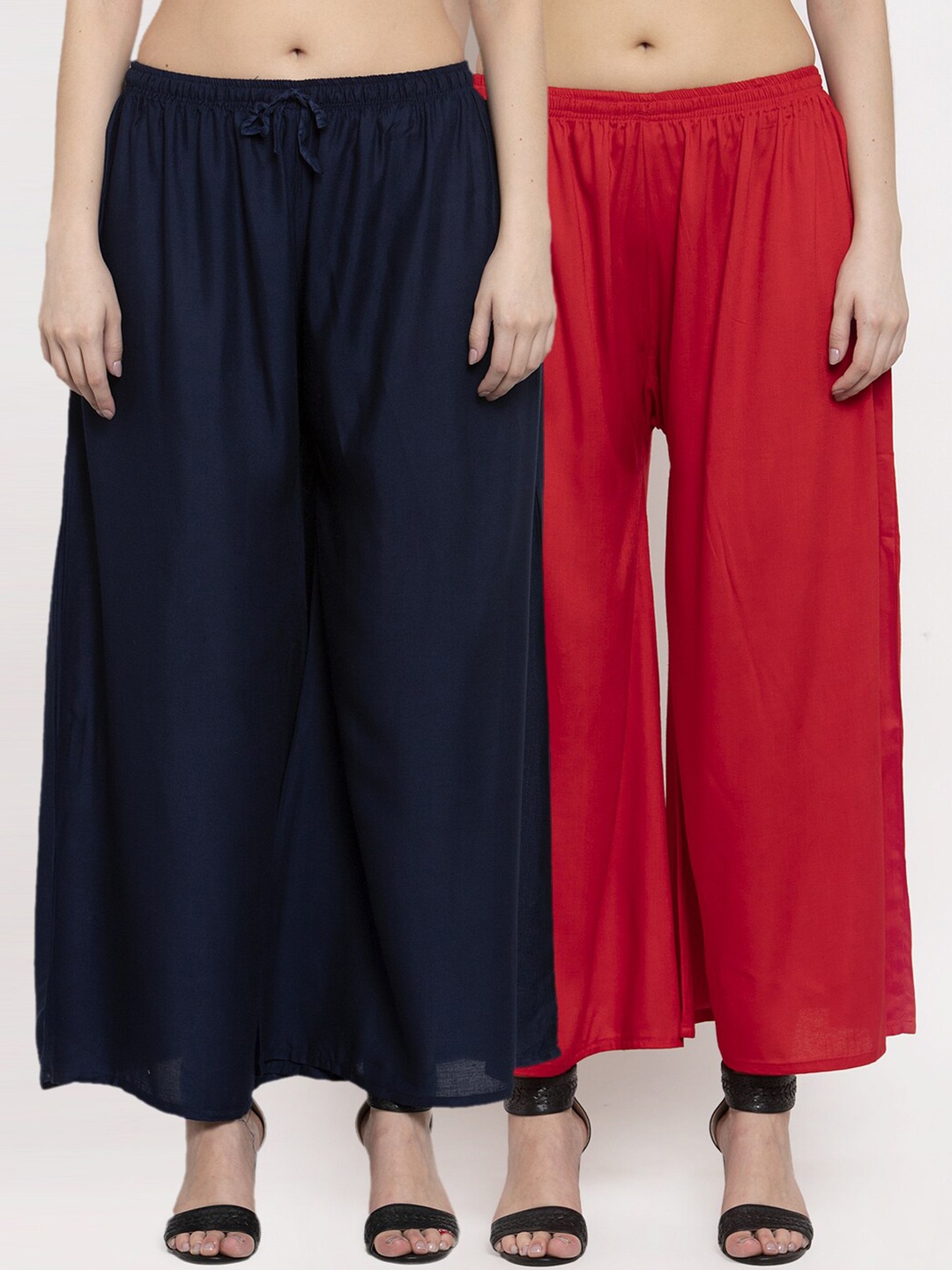 

Miaz Lifestyle Women Navy Blue & Red 2 Palazzos