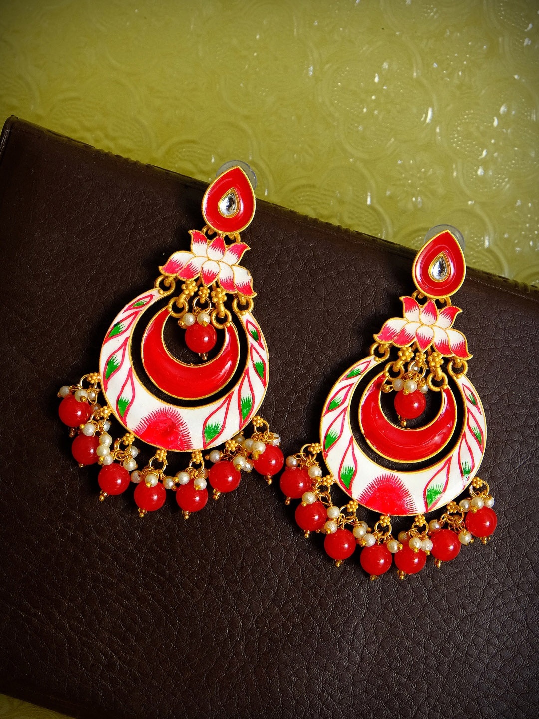

Crunchy Fashion Gold Contemporary Chandbalis Earrings