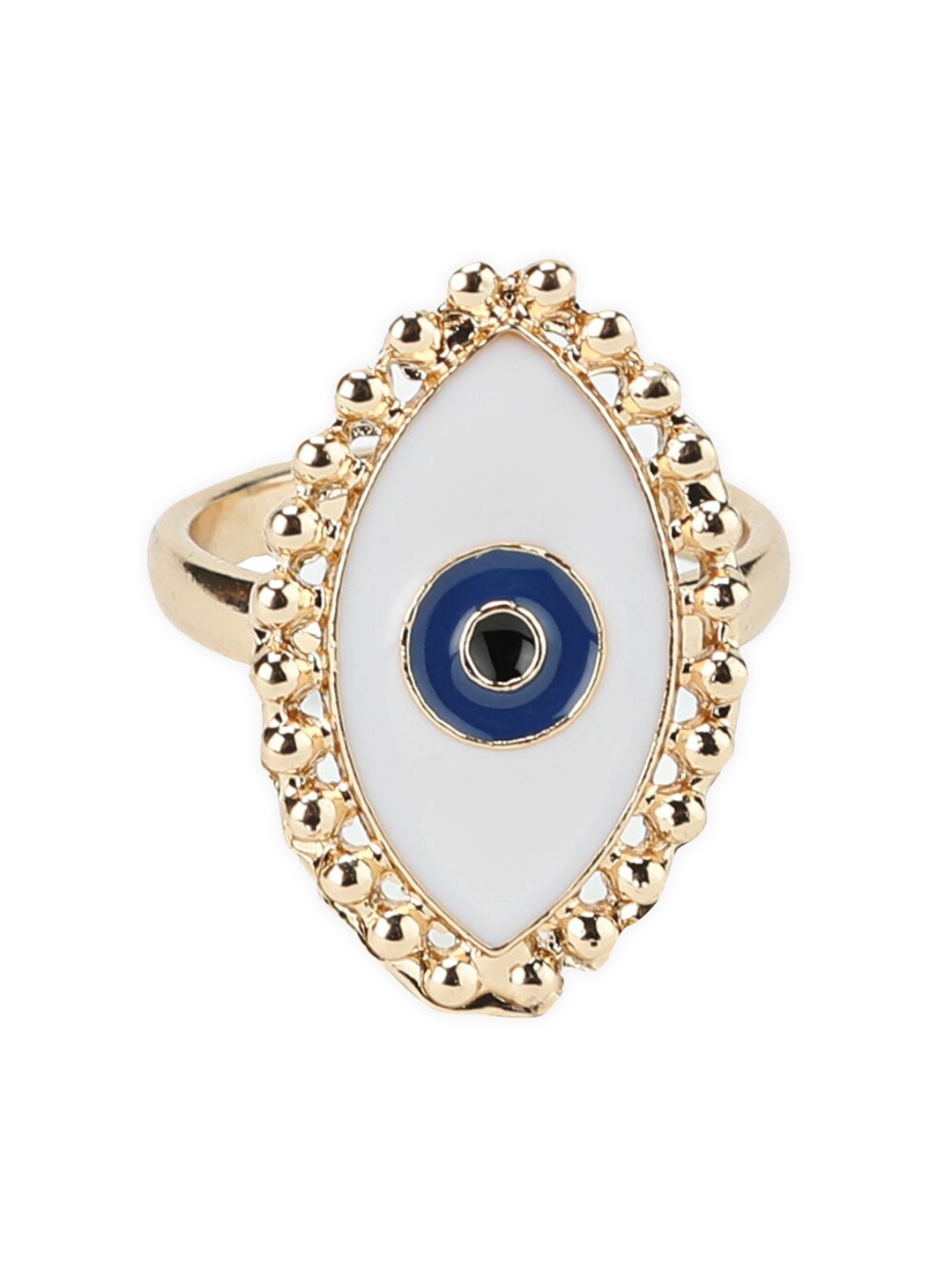 

Kazo Gold-Toned & White Evil Eye Shaped Marcela Finger Ring