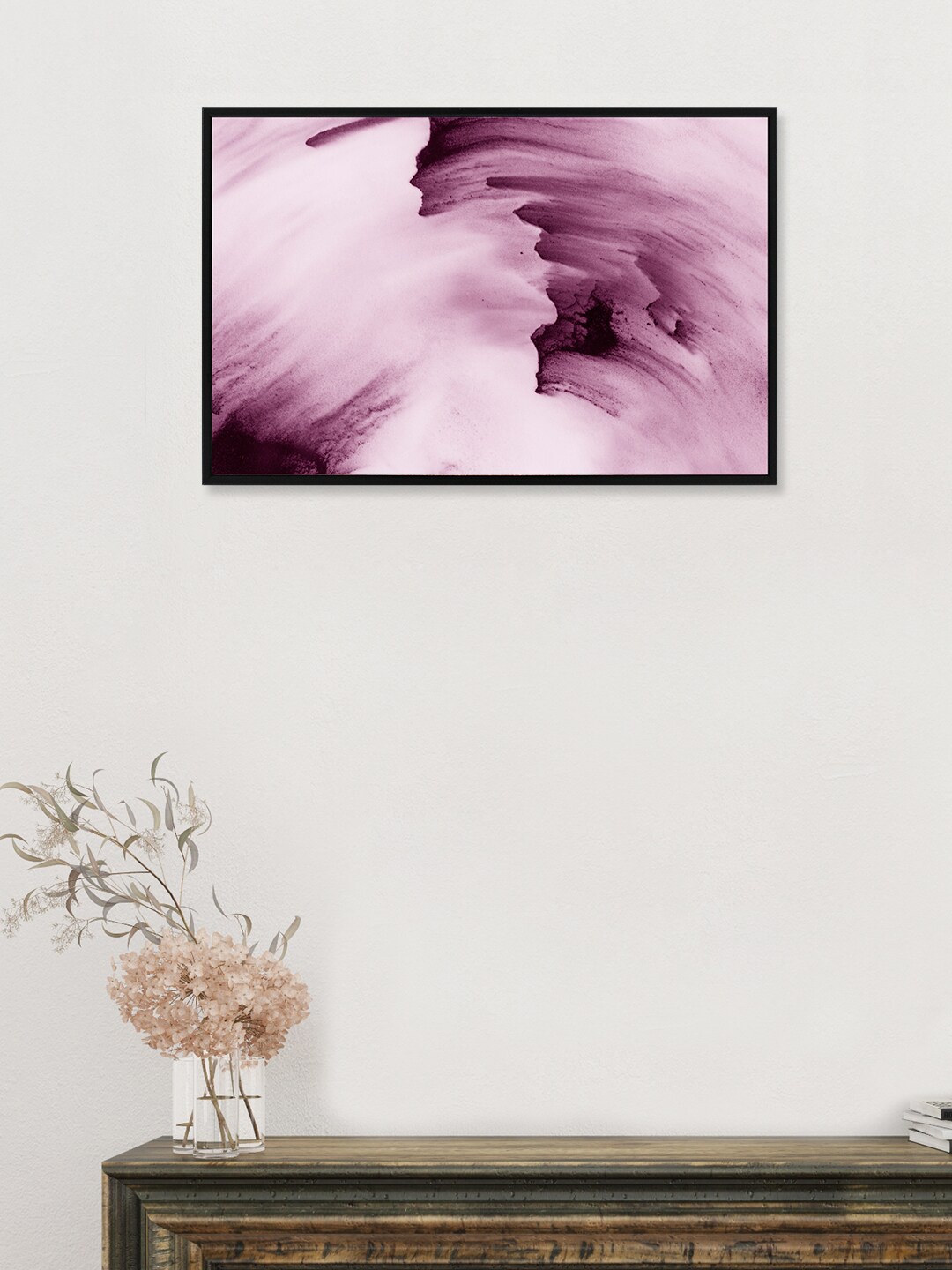 

nest ART Purple & White Abstract Painting Framed Wall Art