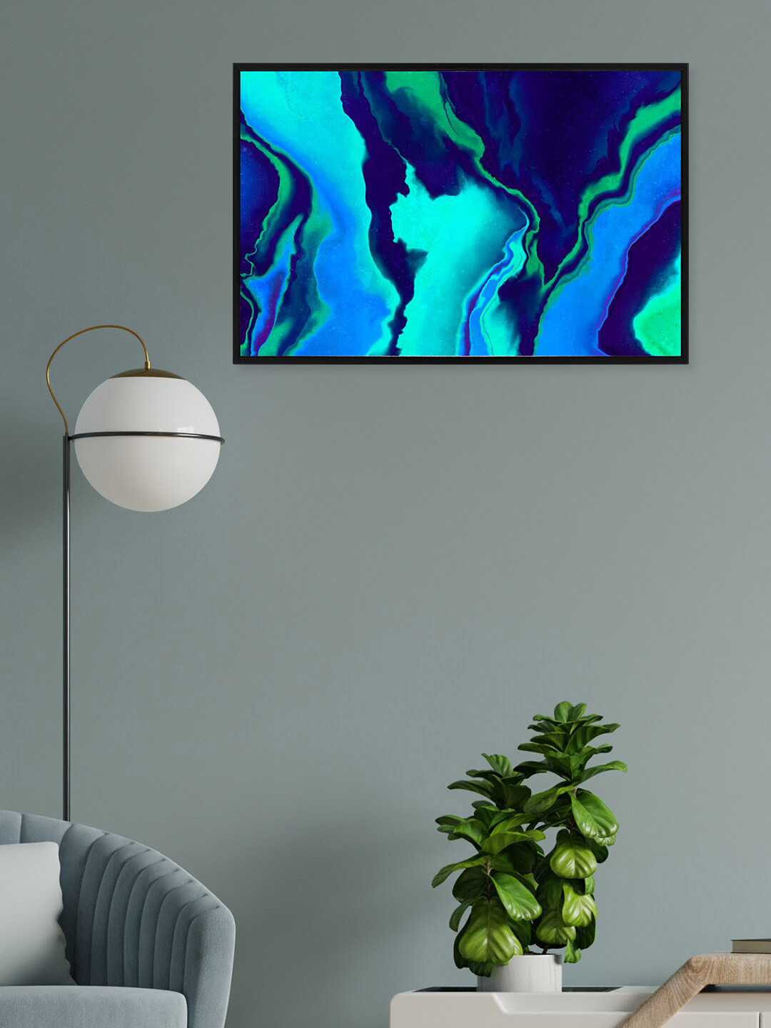 

nest ART Blue Abstract Lady Painting