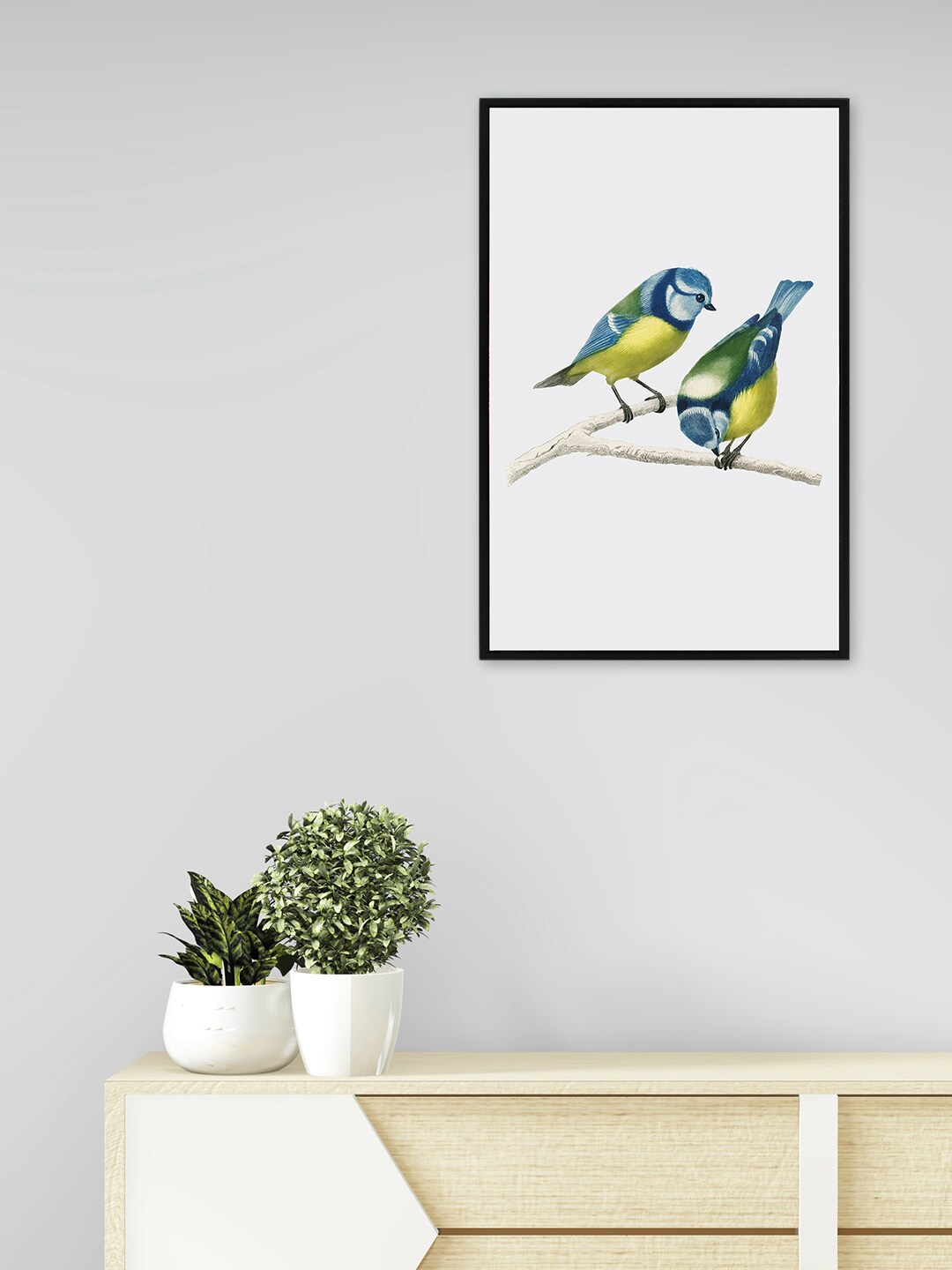 

nest ART White & Blue Bird Painted Framed Wall Art