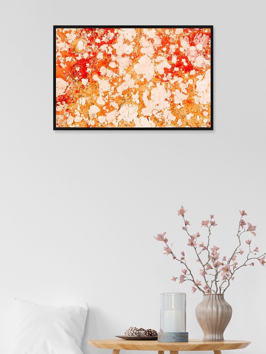 

nest ART Peach-Coloured & Orange Abstract Painted Framed Wall Art