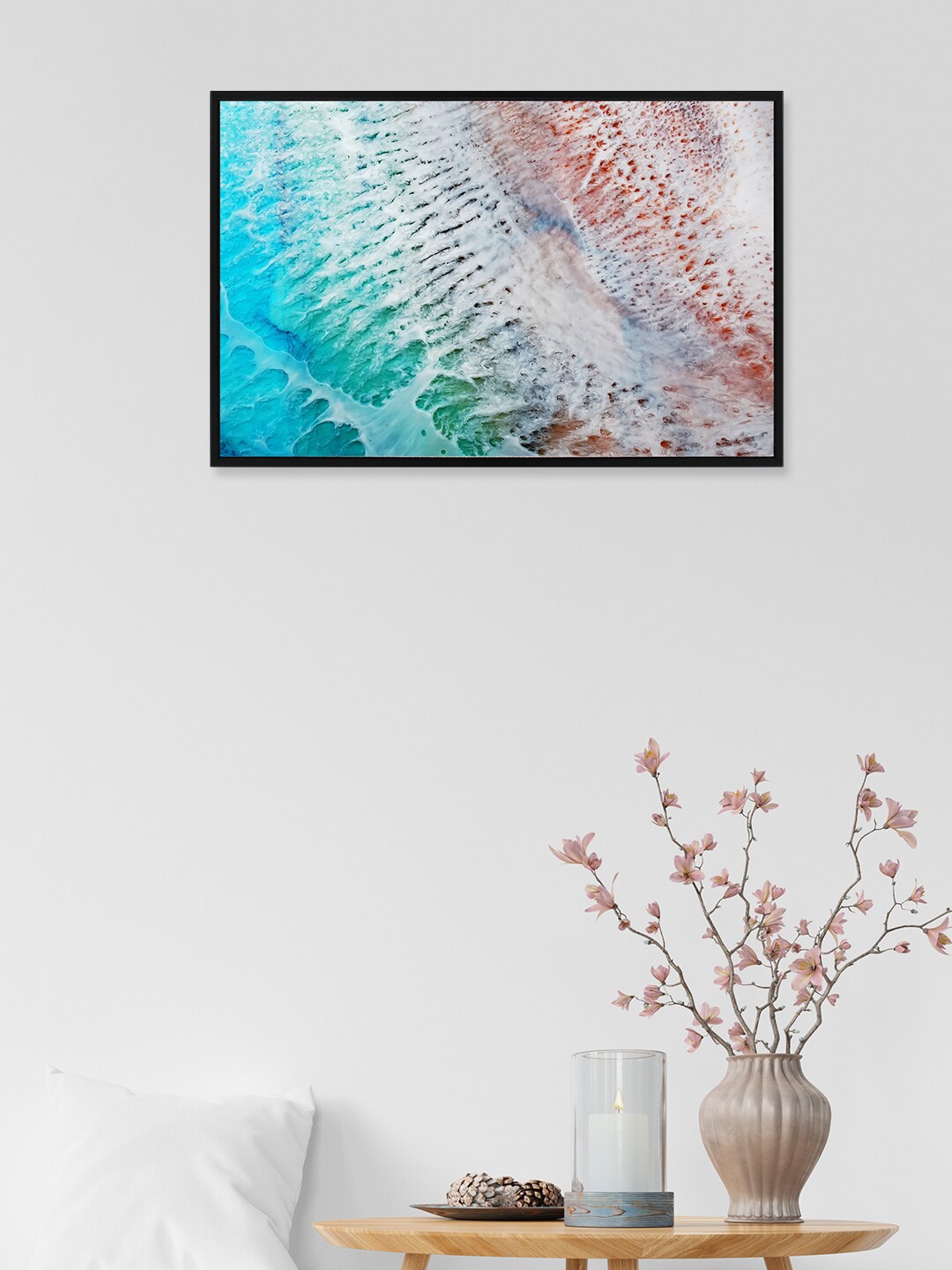 

nest ART Turquoise Blue & White Abstract Framed Wall Art