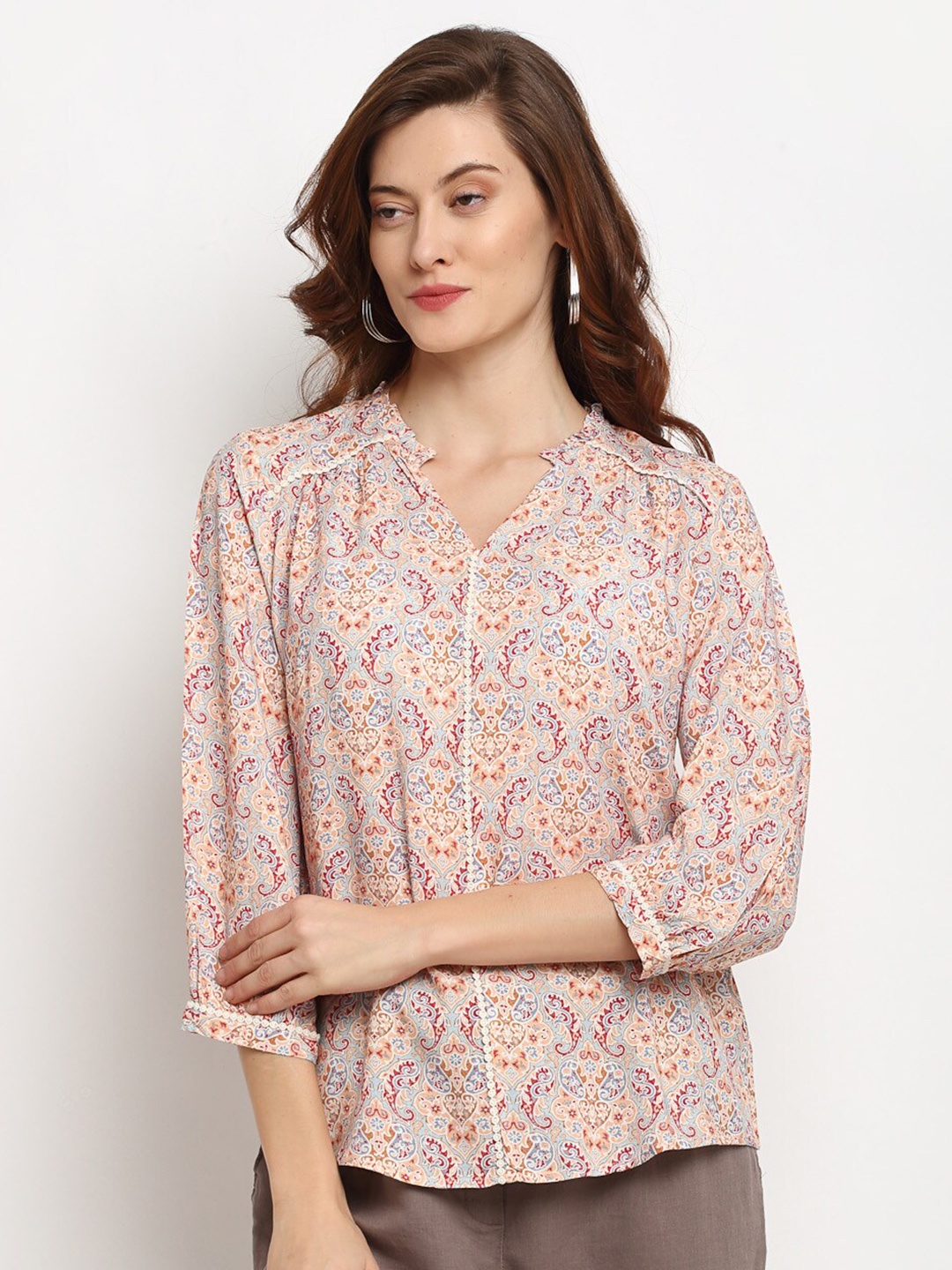 

Gipsy Cream & Pink Regular Top