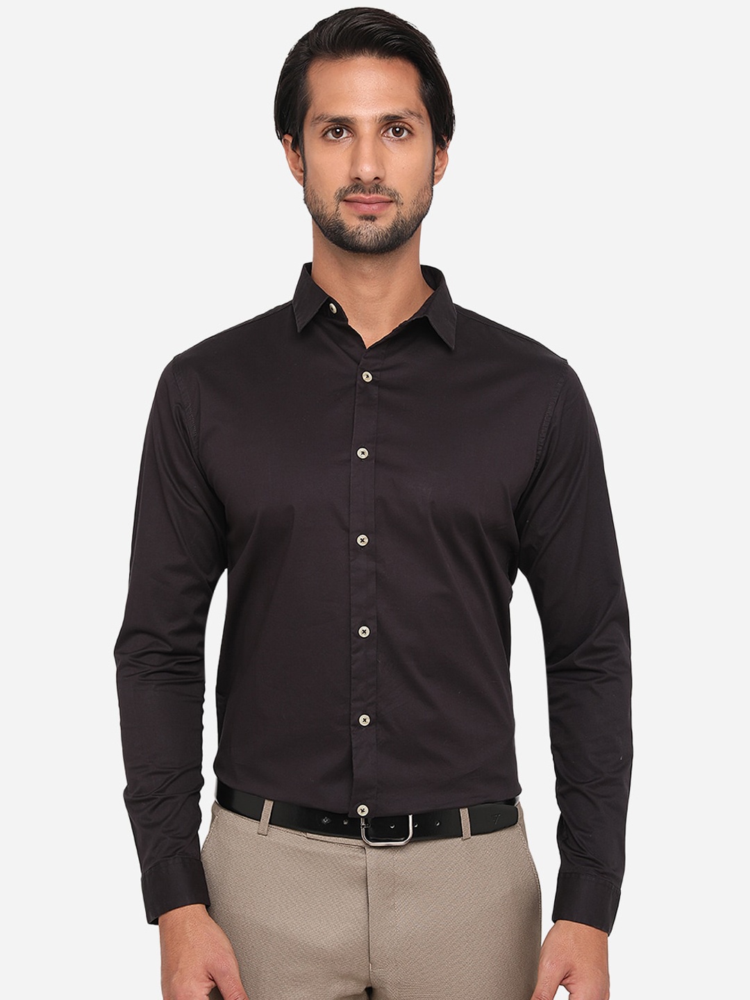 

JADE BLUE Men Coffee Brown Slim Fit Formal Shirt