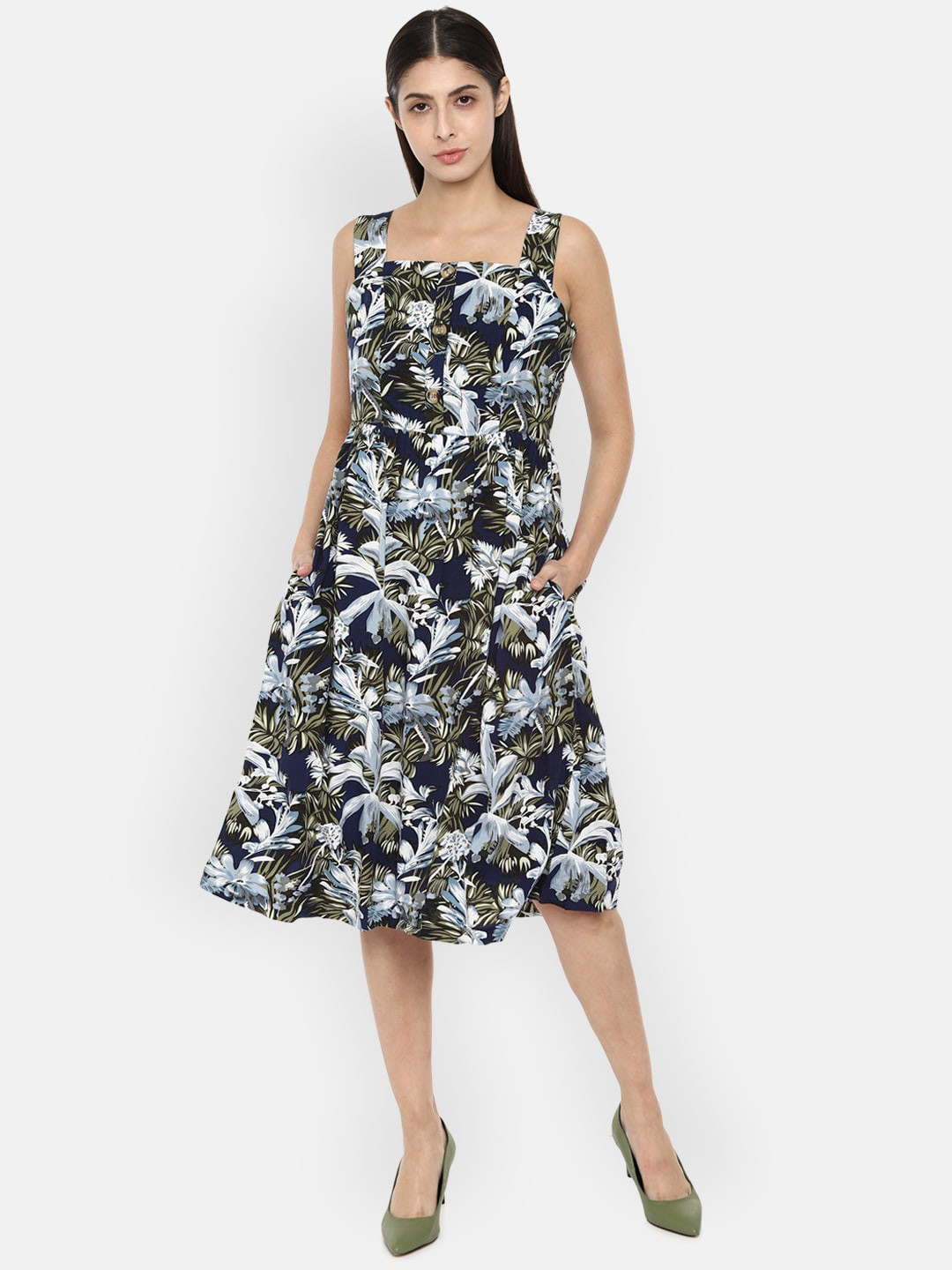 

Van Heusen Woman Navy Blue Floral Dress