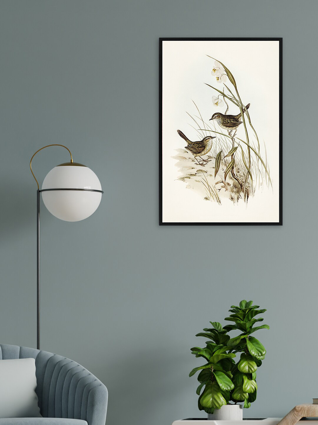

nest ART Beige & Grey Birds Framed Wall Art
